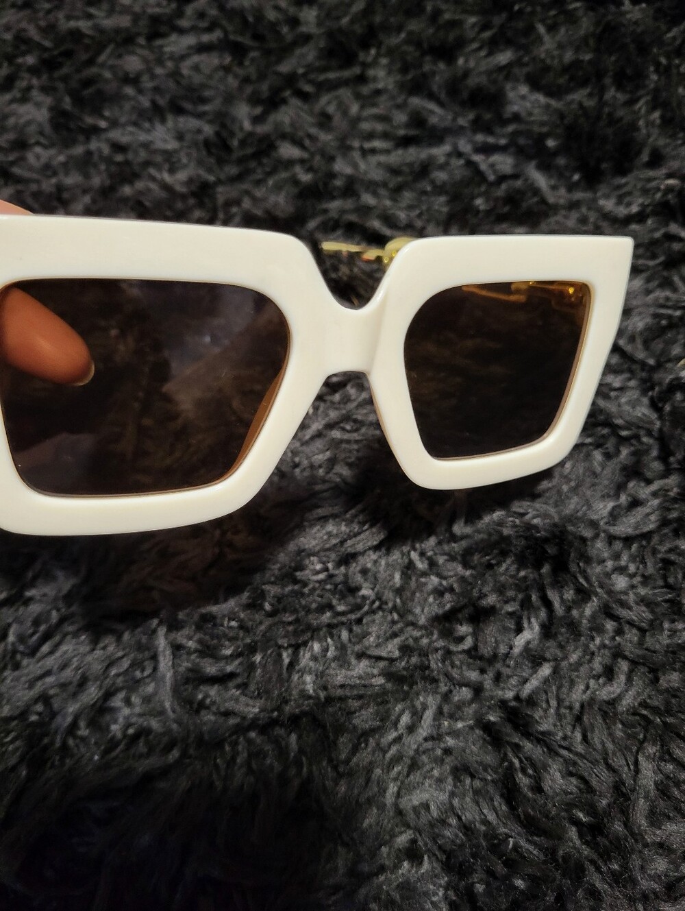 White Oversized Square Women's Sunglasses